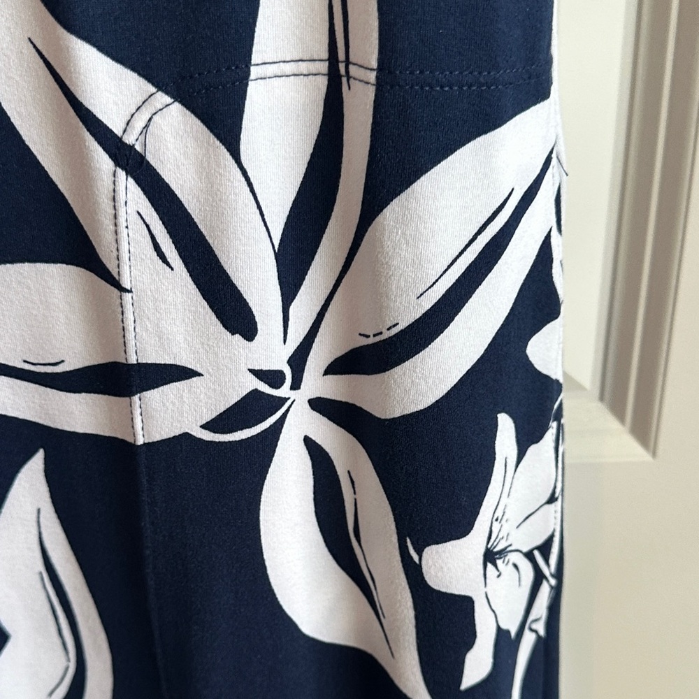 Cuddl Duds Navy & White sleeveless one-piece jumpsuit - Picture 7 of 9